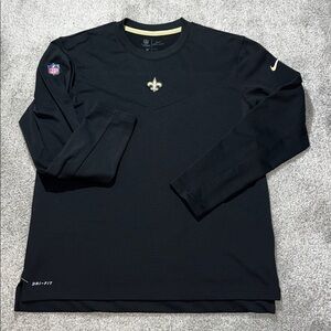 New Nike Dri Fit Black New Orleans Saints NFL LS On Field work out t shirt M